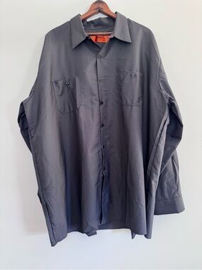 Red Kap Work Shirt Workwear Long Sleeve Button Down 4XL